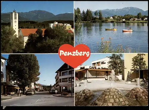 Ansichtskarte Penzberg (Oberbayern) Mehrbildkarte 4 Ortsansichten 1980