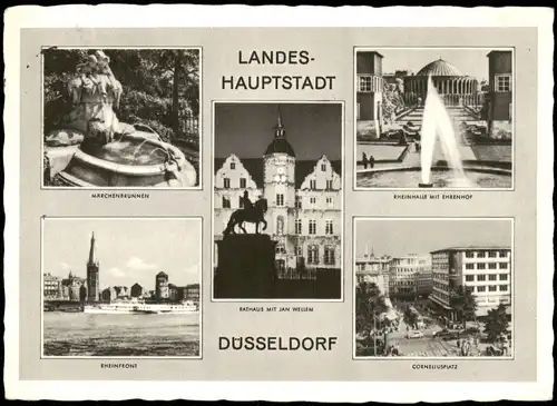 Düsseldorf Mehrbildkarte 1957   mit Maschinenstempel der Konditorei Fachmesse