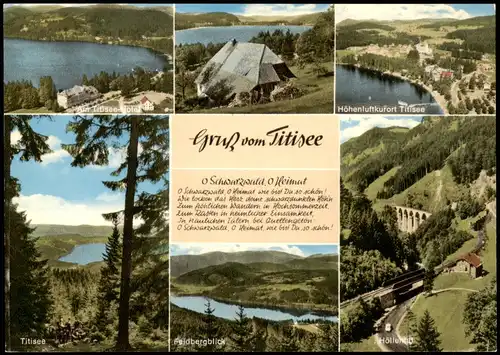 Titisee-Neustadt Titisee (Schwarzwald) Mehrbildkarte mit Liedtext 1970