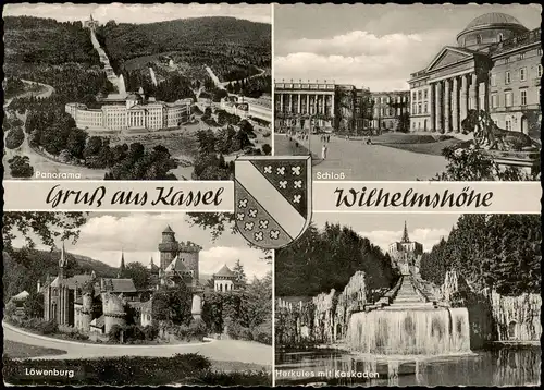 Bad Wilhelmshöhe-Kassel Cassel Mehrbild-AK Schloß, Löwenburg  1962