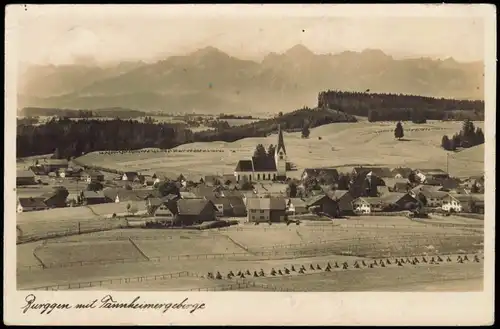 Ansichtskarte Burggen Stadt und Bergkette 1942  gel. Feldpost WK2