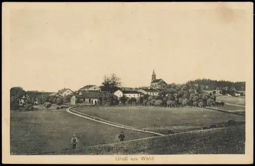 Bayern Gruss aus WALD 1914   Feldpost gelaufen Stempel NEUOETTING 2