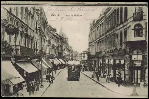Douai Dowaai Rue de Bellain Bellainstraße 1915 Weltkrieg Feldpost gelaufen