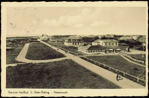 Ansichtskarte St. Peter-Ording Promenade Nordsee-Heilbad 1954