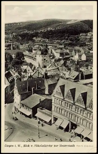 Siegen Panorama-Ansicht Unterstadt 1955   frankiert mit 10 Pf. GAUSS