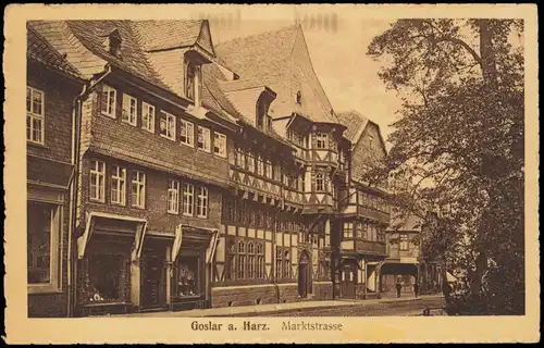 Ansichtskarte Goslar Marktstraße Blick auf ein Geschäft 1927