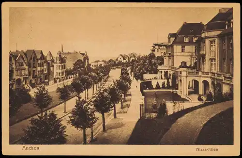 Ansichtskarte Aachen Straßen Ansicht der Nizza-Allee 1921