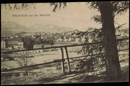 Ansichtskarte Traunstein Stadt von der Westseite 1912
