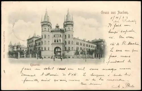 Ansichtskarte Aachen Kaserne 1897