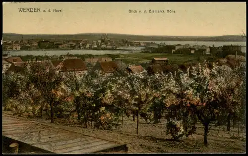 Ansichtskarte Werder (Havel) Blick v. d. Bismarck Höhe 1913/1907