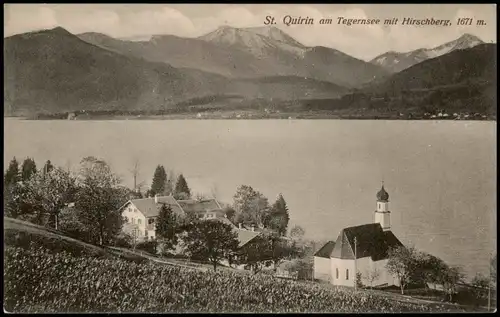 St. Quirin-Gmund am Tegernsee Panorama am Tegernsee mit Hirschberg 1910