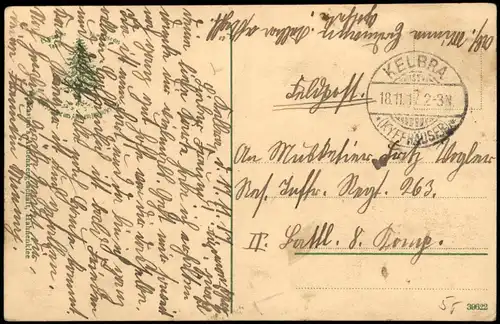 Ansichtskarte Hahnenklee-Goslar Partie an der Kirche 1917   im 1. Weltkrieg Feldpost gelaufen ab Stempel KELBRA