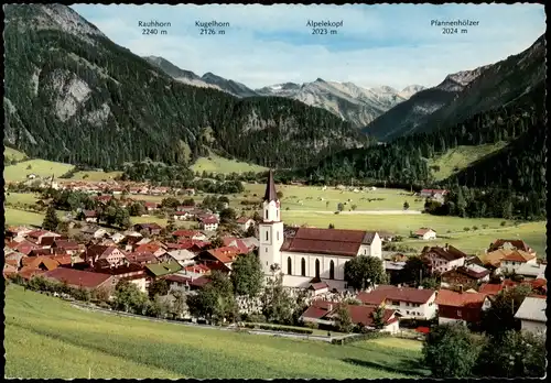 Ansichtskarte Bad Hindelang Panorama-Ansicht Blick zu den Bergen 1975