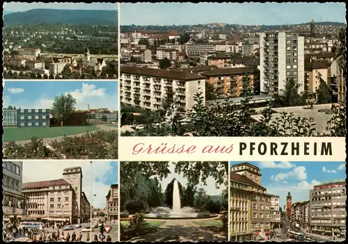 Ansichtskarte Pforzheim Mehrbildkarte mit div. Stadt-Ansichten 1969