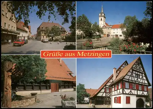 Ansichtskarte Metzingen Mehrbildkarte mit 4 Ortsansichten 1980