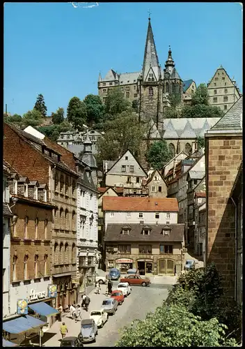 Marburg an der Lahn Gutenberg-Straße Geschäfte Autos ua. VW Käfer 1980
