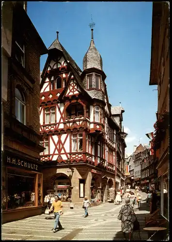 Ansichtskarte Marburg an der Lahn Wettergasse, Geschäft Schultz, Leute 1985