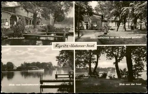 Ansichtskarte Kyritz DDR Mehrbild-AK Untersee mit Insel, Restaurant uvm. 1966