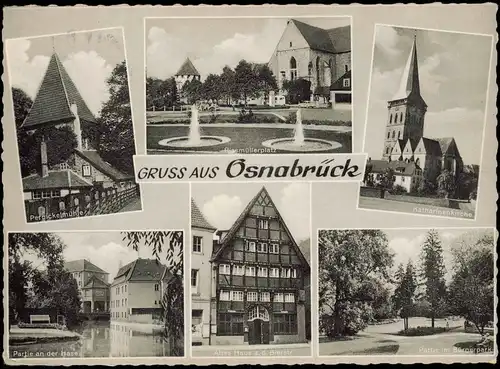 Osnabrück Mehrbild-AK mit Bierstraße, Kirche, Bürgerpark uvm. 1963
