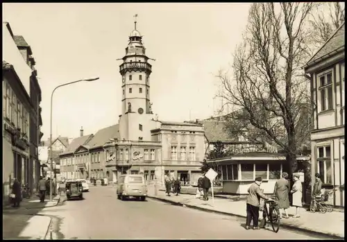 Ansichtskarte Salzwedel Straße der Jugend mit Rathausturm 1974