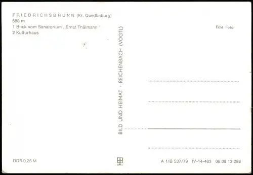 Friedrichsbrunn DDR Mehrbildkarte mit Kulturhaus, Sanatorium 1979