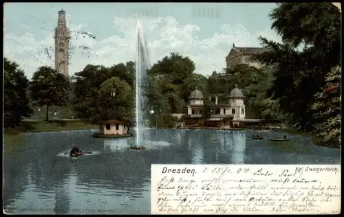 Innere Altstadt-Dresden Zwingerteich, Schwanenhaus - Fernheizkraftwerk 1904