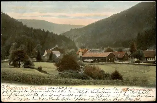 Ansichtskarte Oderhaus-Braunlage Försterei Oderhaus 1903