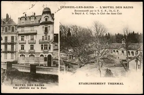 CPA Luxeuil-les-Bains 2 Bild Hotel und Etab. Thermal 1928