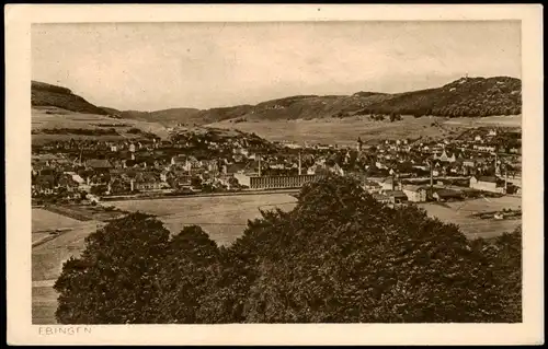 Ansichtskarte Ebingen-Albstadt Panorama 1925   gel  Stempel nach Balingen