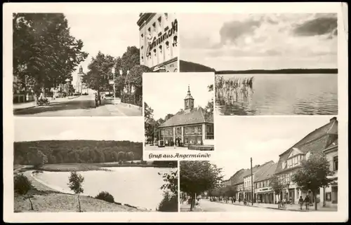 Ansichtskarte Angermünde Mehrbild-AK mit Ortsansichten 1957