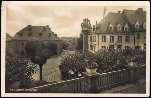 Ansichtskarte Helmbrechts Straßenpartie am Rathaus 1937