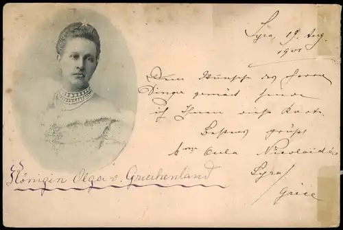 .Griechenland Griechenland - Greece Königin Olga v. Griechenland 1901