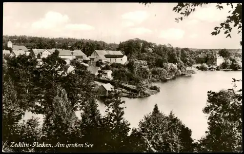Ansichtskarte Flecken Zechlin Panorama-Ansicht Am großen See 1963/1962
