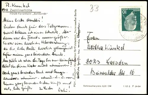 Zechlinerhütte/Mark-Rheinsberg FDGB Ferienheim Solidarität 1964