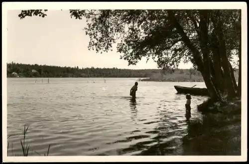 Ansichtskarte Bestensee Badestelle Hintersee zu DDR-Zeiten 1958