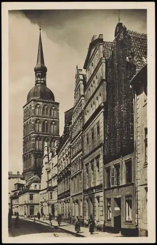 Ansichtskarte Stralsund Badenstraße, Fotokarte 1932