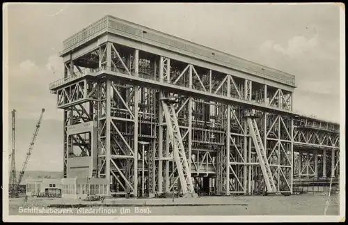 Ansichtskarte Niederfinow Schiffshebewerk im Bau 1930