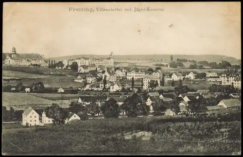 Ansichtskarte Freising Villenviertel mit Jäger-Kaserne 1915
