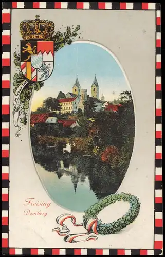 Ansichtskarte Freising Domberg 1916   im 1. Weltkrieg Feldpost gelaufen