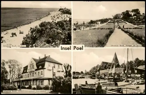 Ansichtskarte Ostseebad Insel Poel 4 Bild: Strand und Hafen 1960