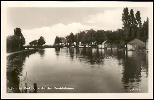Ansichtskarte Plau (am See) Partie An den Bootshäusern 1955
