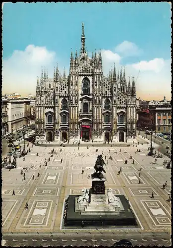 Cartoline Mailand Milano Piazza del Duomo, Dom Platz 1957