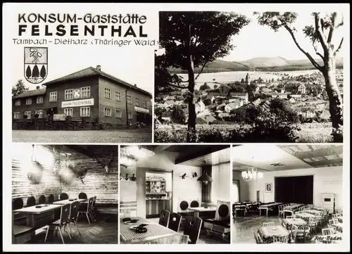 Tambach-Dietharz DDR Mehrbild-AK KONSUM-Gaststätte FELSENTHAL 1970