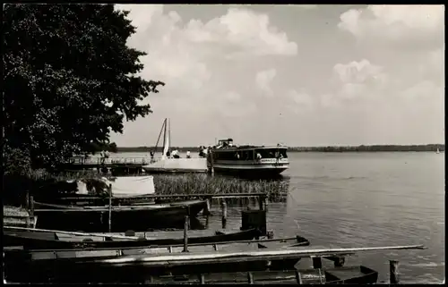 Ansichtskarte Klein Köris-Groß Köris See Partie am Hafen 1957