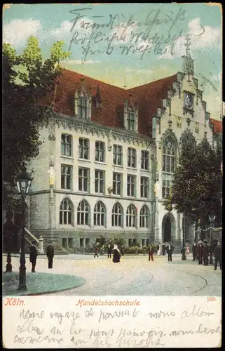Ansichtskarte Köln Partie an der Handelsschule 1904