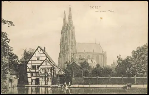 Ansichtskarte Soest Am grossen Teich 1911