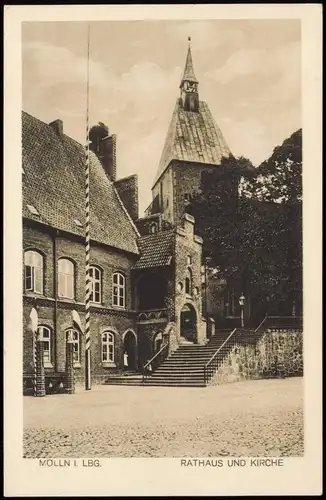 Ansichtskarte Mölln (Schleswig-Holstein) Rathaus 1924