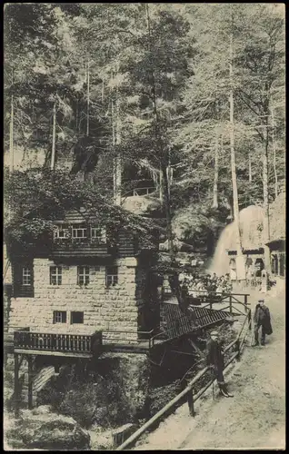 Ansichtskarte Rathen Am Amselfall - Restauration 1918