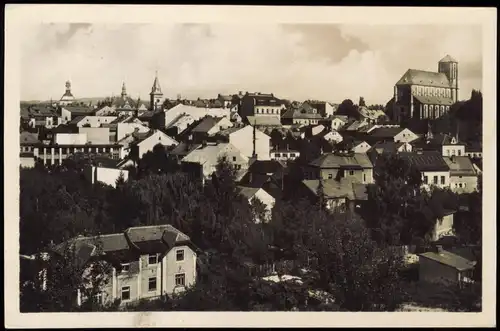 Postcard Turnau Turnov Blick über die Stadt 1957