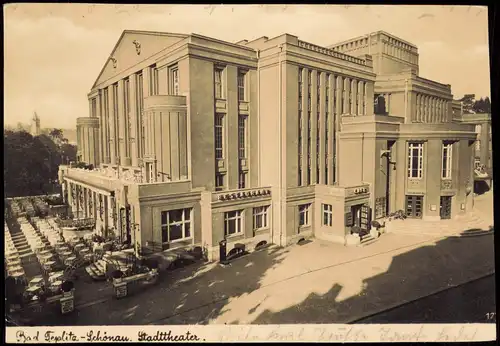 Postcard Teplitz-Schönau Teplice Stadttheater 1940